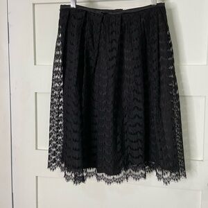 Trina Turk Los Angeles Black Lace Overlay Skirt  Size 2 Hidden Zipper